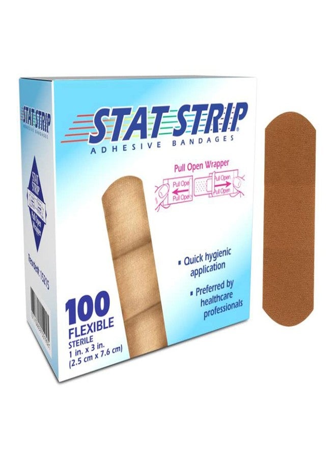 Dukal NUT 15215 Stat Strip Flexible Fabric Adhesive Bandage, 1" x 3" (Pack of 100) - Image 2